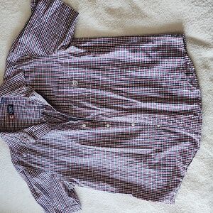 Chaps Multicolor Checkered Casual Shirt 100% Cotton Mens Large Throwback